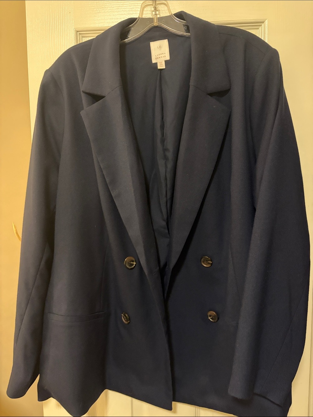 Lauren Conrad Double-Breasted Navy Blazer Jacket